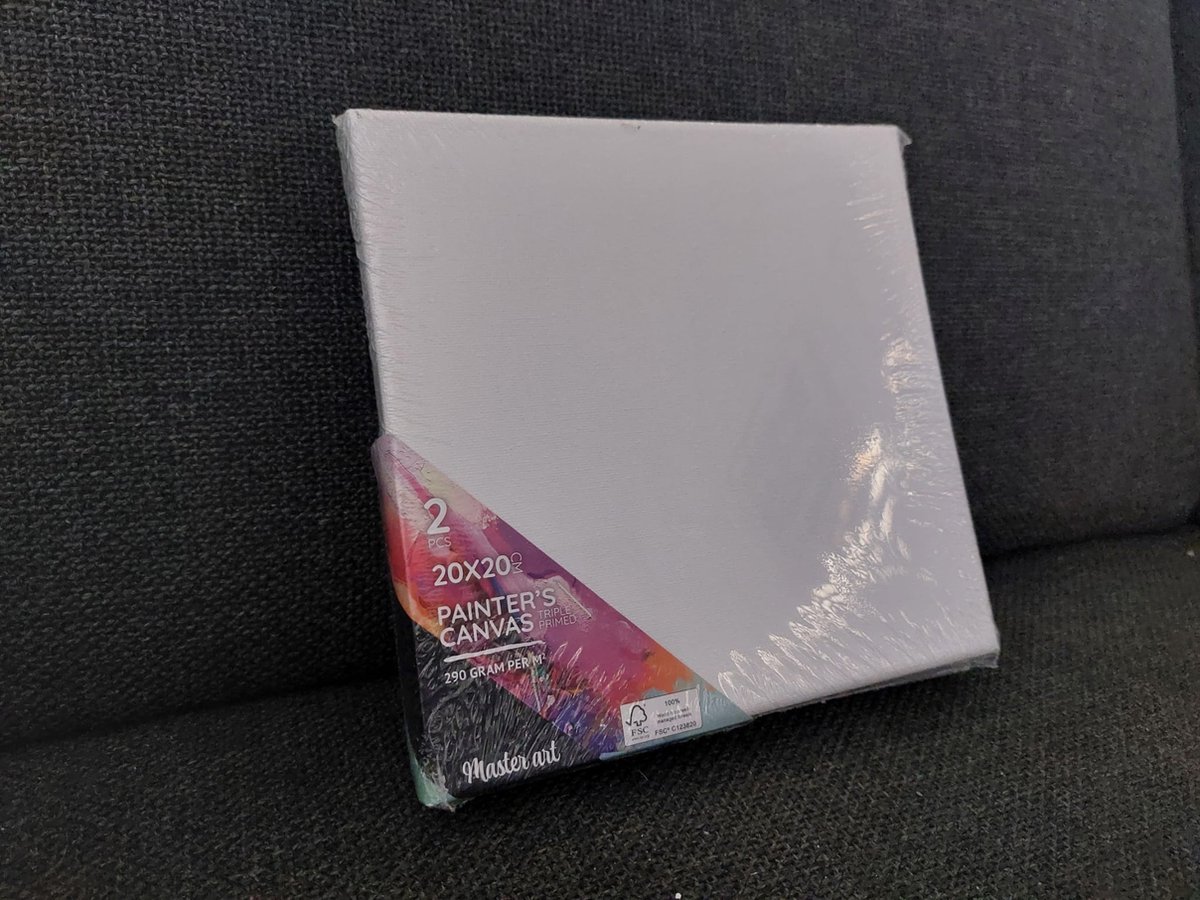 Schildercanvas - Set van 2 | Canvasdoekjes 20 x 20 cm - Schildersdoek Canvas 2x | 20 x 20 cm Canvas Doek